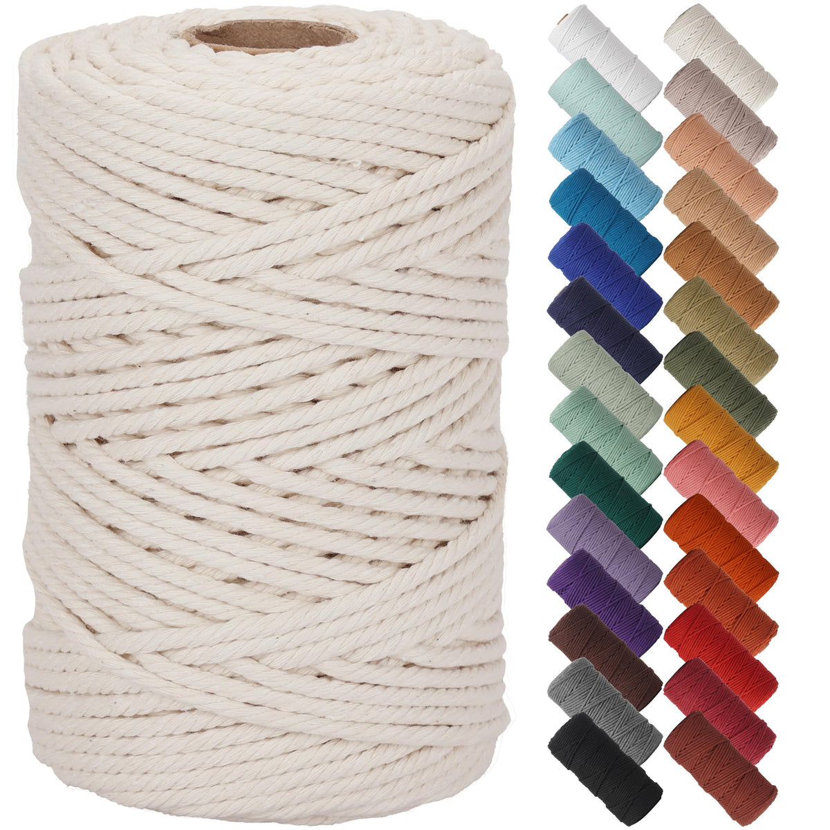 NOANTA Baby Blue Macrame Cord 3mm x 109yards, Cotton Rope Macrame Yarn Jansha Store