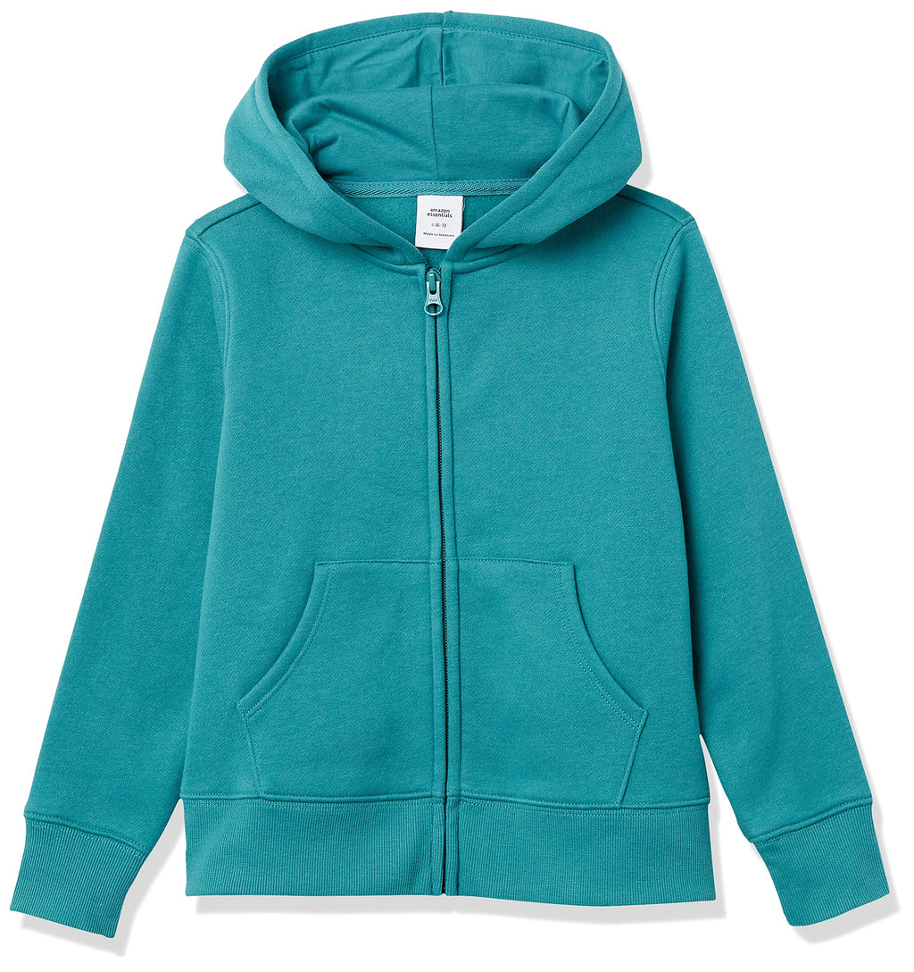 Amazon Essentials Girls and Toddlers' Fleece Zip-Up Hooded Sweatshirt with Lined Hood and Rib Knit Detail Jansha Store