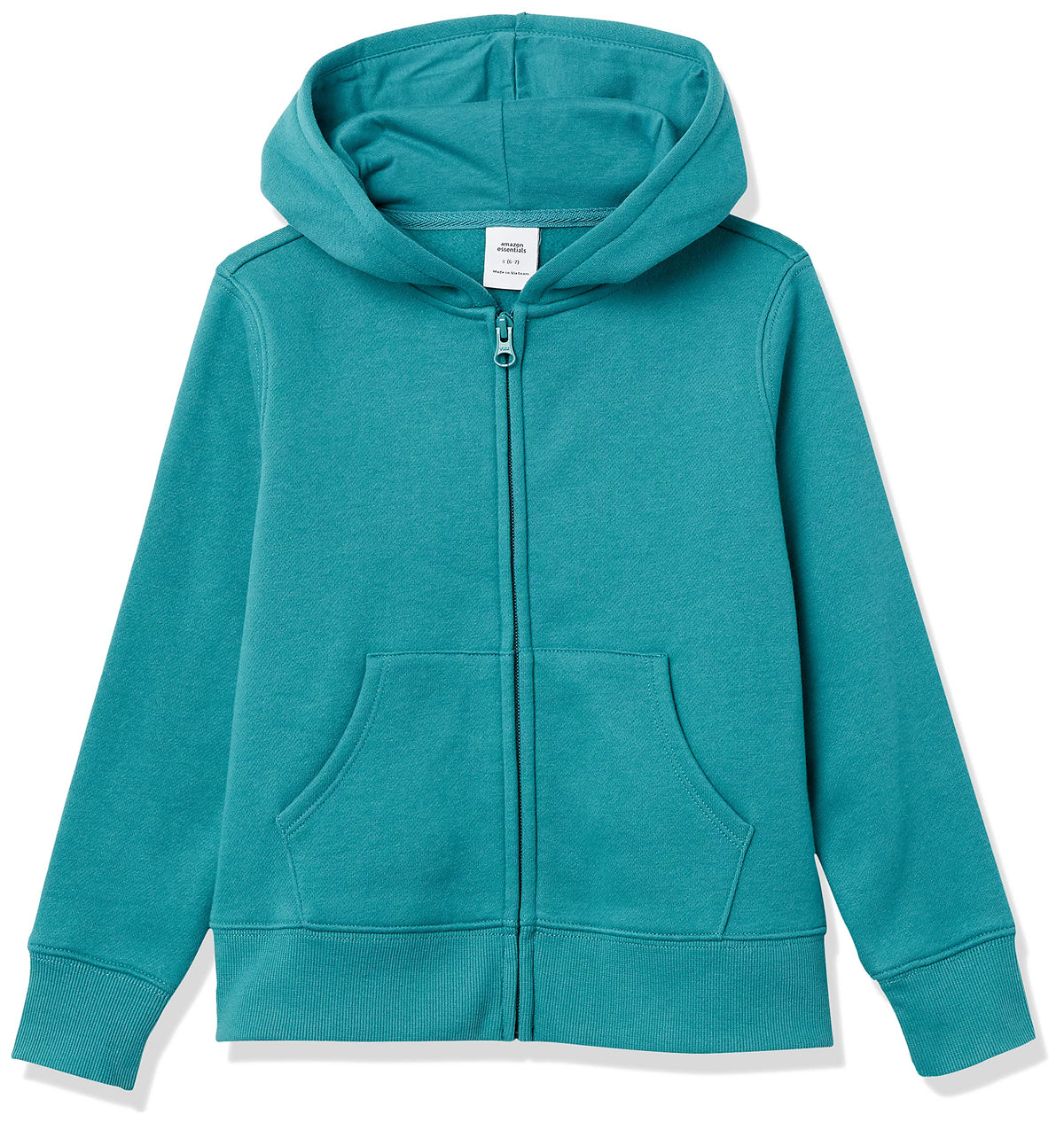 Amazon Essentials Girls and Toddlers' Fleece Zip-Up Hooded Sweatshirt with Lined Hood and Rib Knit Detail Jansha Store