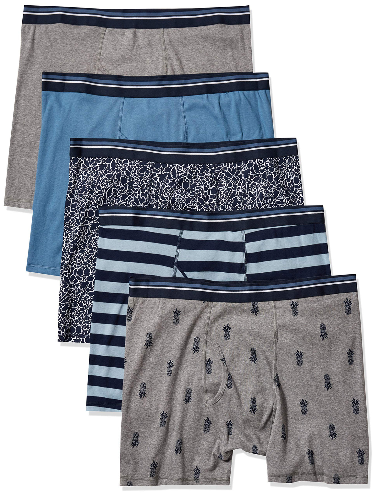 Amazon Essentials Men's Breathable Cotton Boxer Briefs, Tag-Free, Pack of 5 Jansha Store