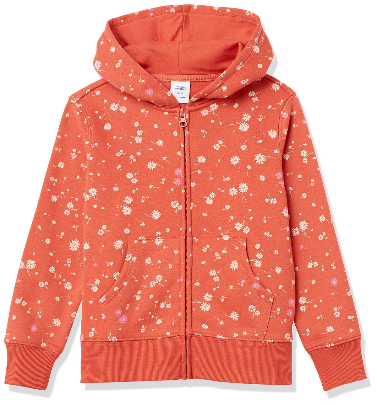 Amazon Essentials Girls and Toddlers' Fleece Zip-Up Hooded Sweatshirt with Lined Hood and Rib Knit Detail Jansha Store