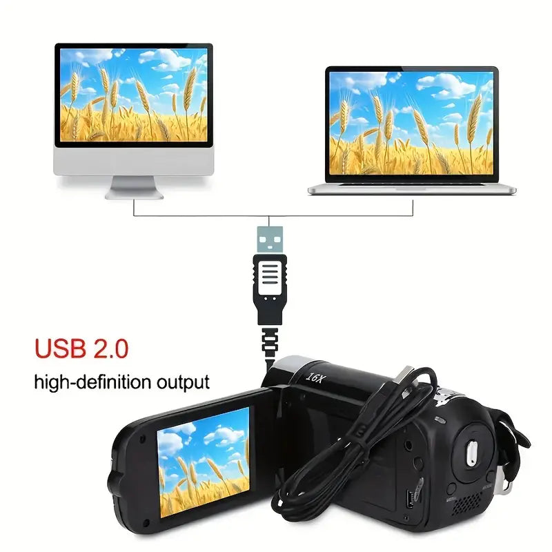 Black 270° Rotating LED Flip Screen Camera-2