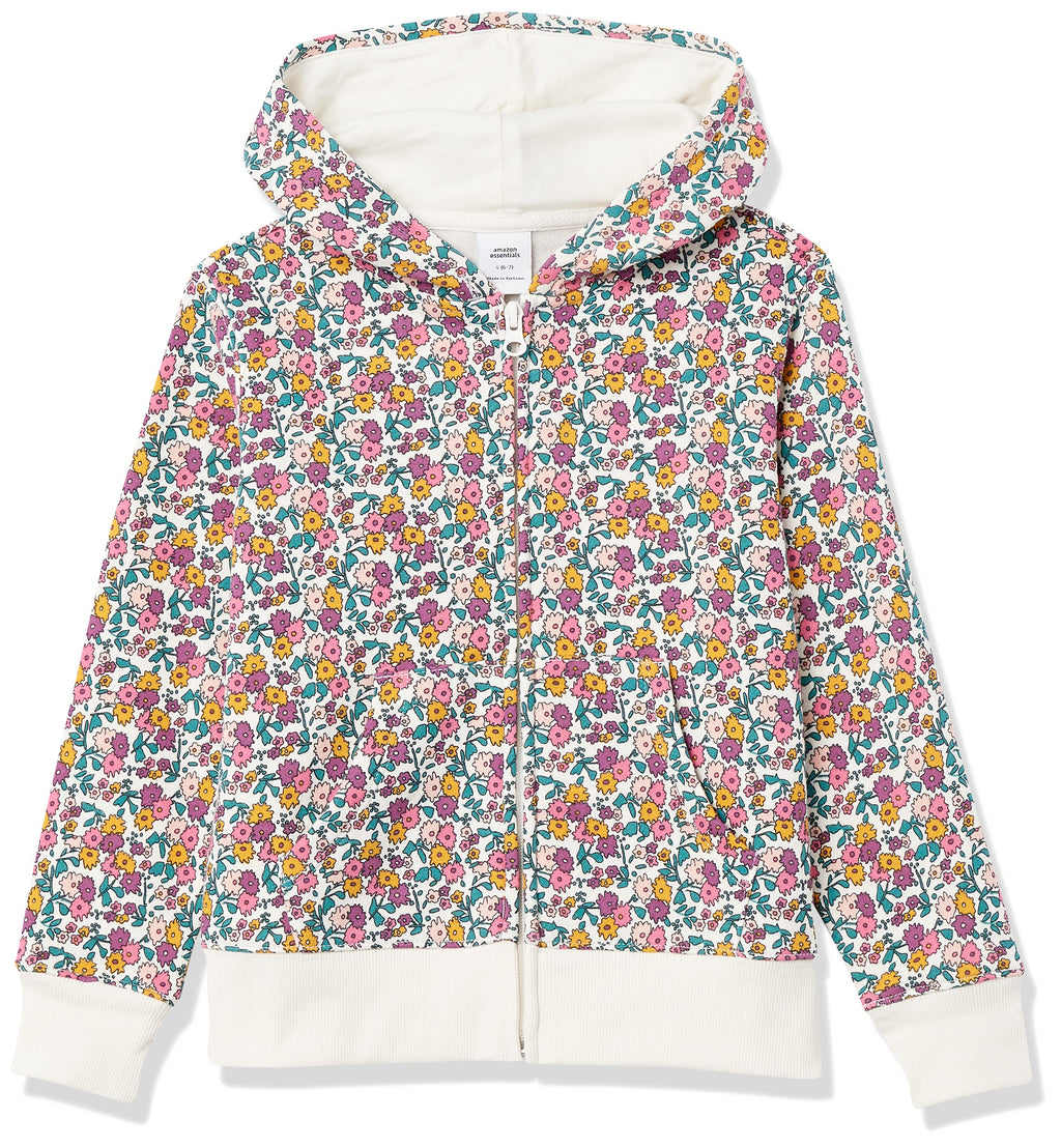 Amazon Essentials Girls and Toddlers' Fleece Zip-Up Hooded Sweatshirt with Lined Hood and Rib Knit Detail Jansha Store