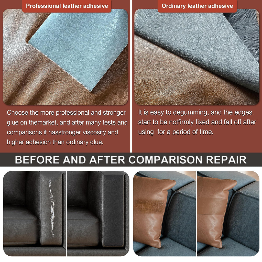 Besezx Leather Repair Patch Tape Kit, Self Adhesive Leather Repair for Furniture, Couch, Sofa, Car Seats,Office Chair,Vinyl Repair Kit.4.8inx60in Jansha Store