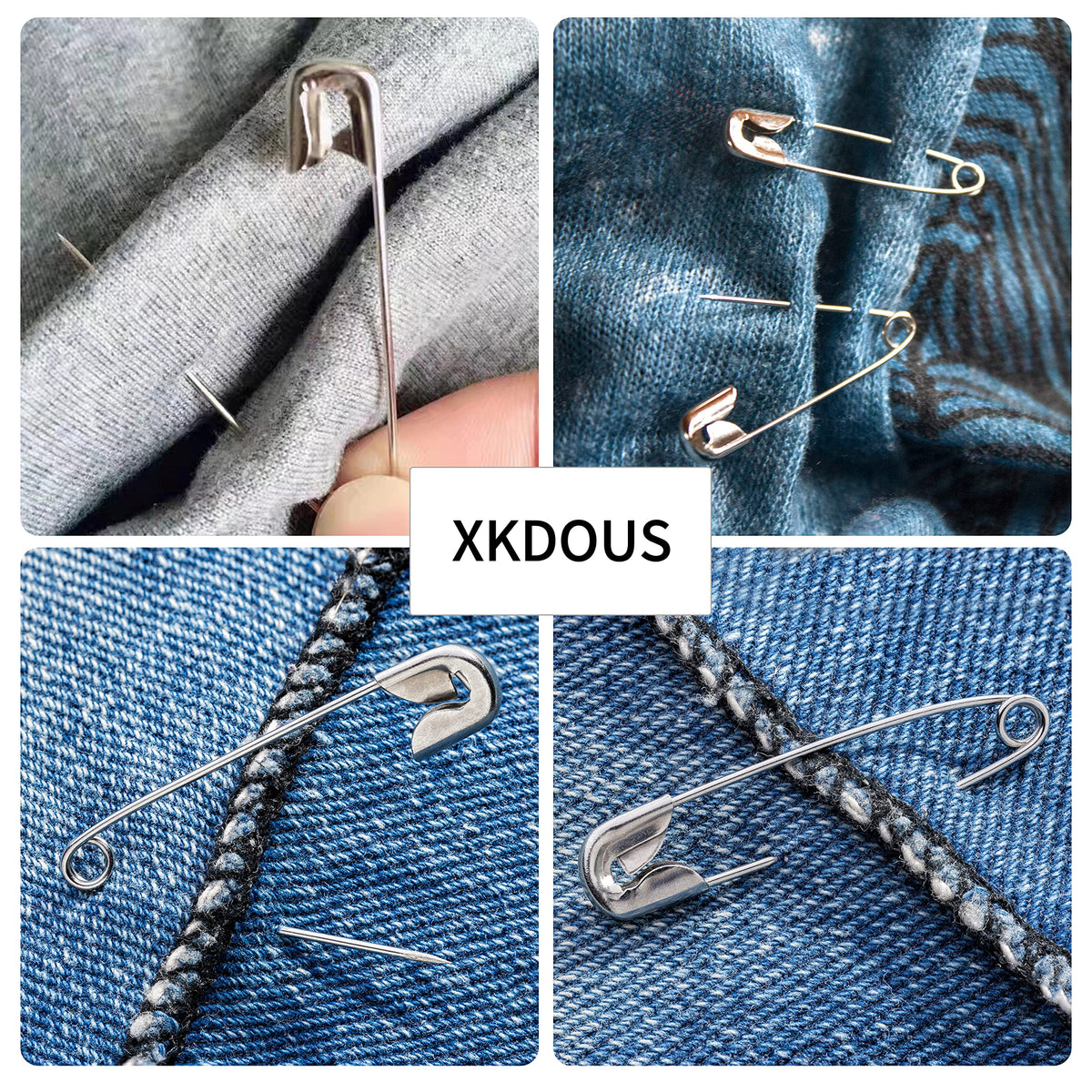 XKDOUS 3 Inch Large Safety Pins 100 pcs Silver Pins Bulk Jansha Store