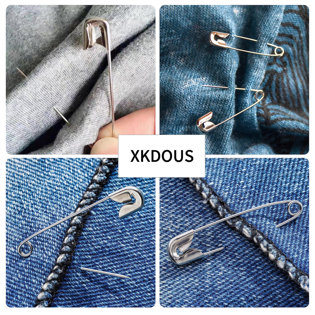 XKDOUS 3 Inch Large Safety Pins 100 pcs Silver Pins Bulk Jansha Store