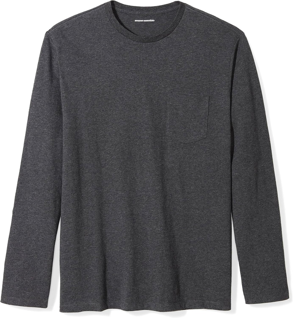 Amazon Essentials Men's Regular-Fit Crewneck Long-Sleeve T-Shirt, Casual Cotton Jersey Jansha Store