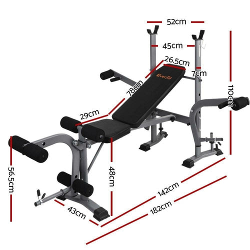 Everfit Weight Bench 8 in 1 Bench Press Adjustable Home Gym Station Jansha Store
