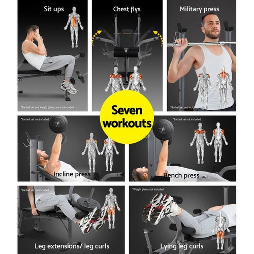 Everfit Weight Bench 8 in 1 Bench Press Adjustable Home Gym Station Jansha Store