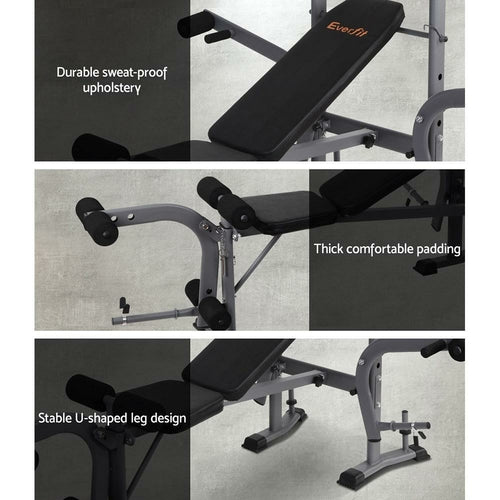 Everfit Weight Bench 8 in 1 Bench Press Adjustable Home Gym Station Jansha Store