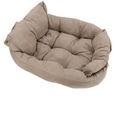 3-in-1 Multifunction Dog And Cat Bed Soft Cotton Convertible Pet Mat Brown LPO