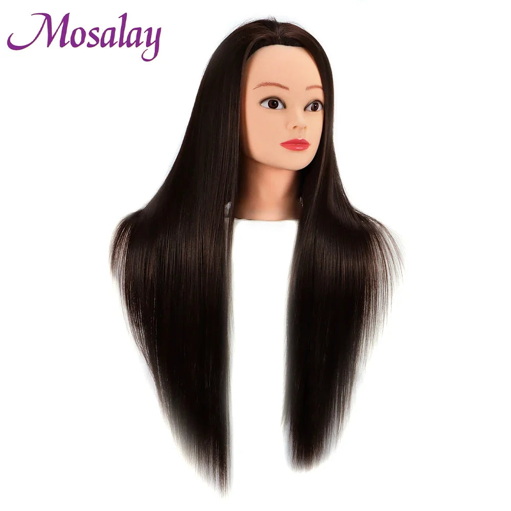 Mannequin Head With Synthetic Hair For Styling-8