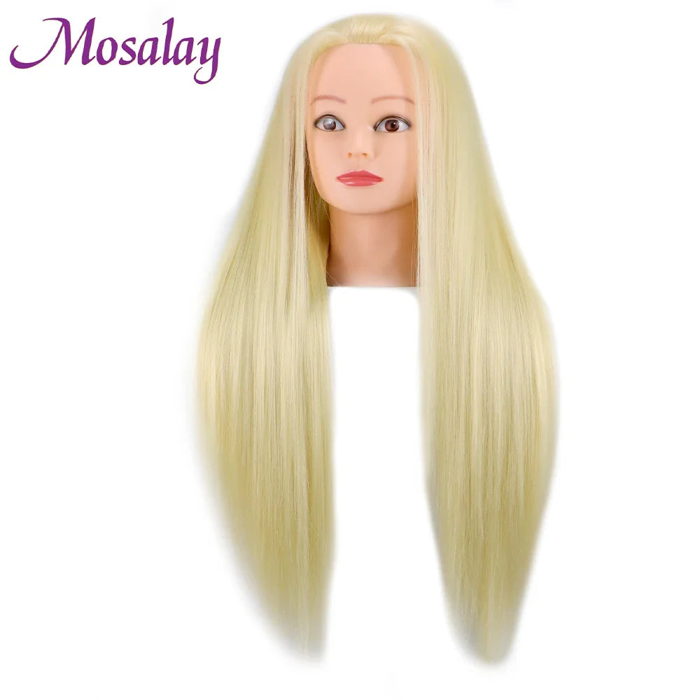 Mannequin Head With Synthetic Hair For Styling-9