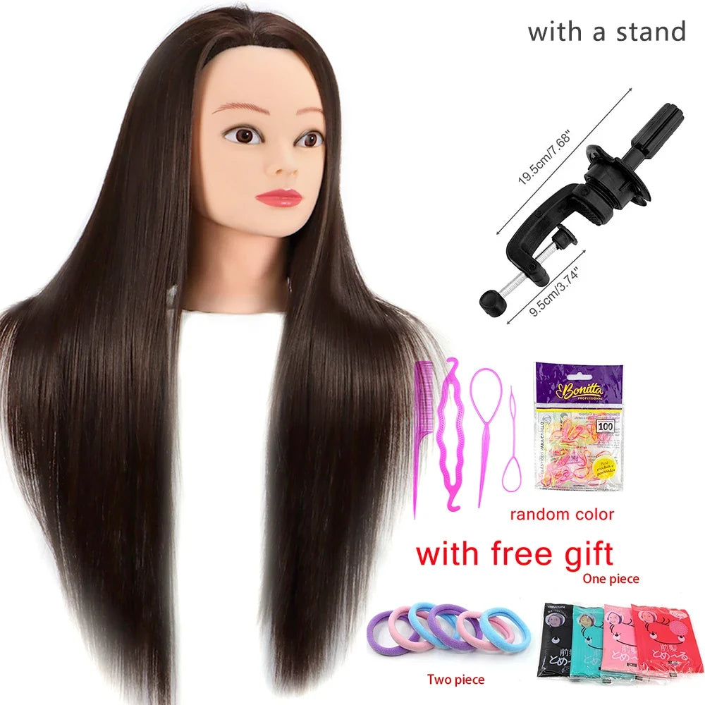 Mannequin Head With Synthetic Hair For Styling-15