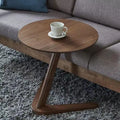 House Faction Solid Wood Edge Sofa Side Table - Walnut Finish CAN