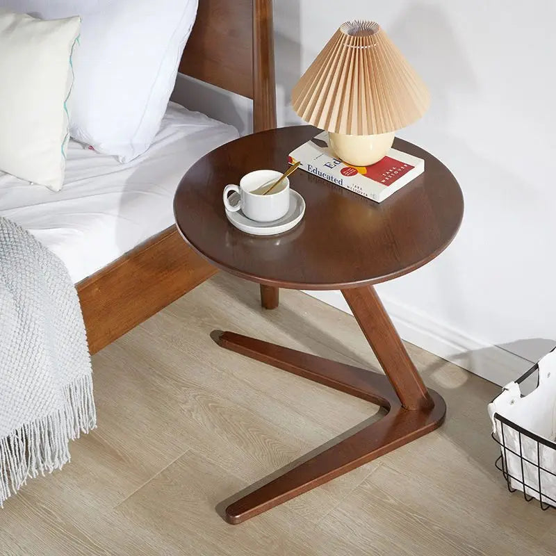 House Faction Solid Wood Edge Sofa Side Table - Walnut Finish CAN