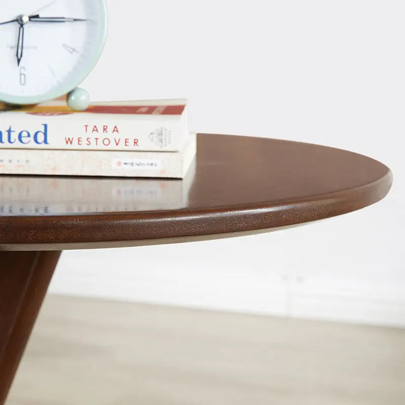 House Faction Solid Wood Edge Sofa Side Table - Walnut Finish CAN