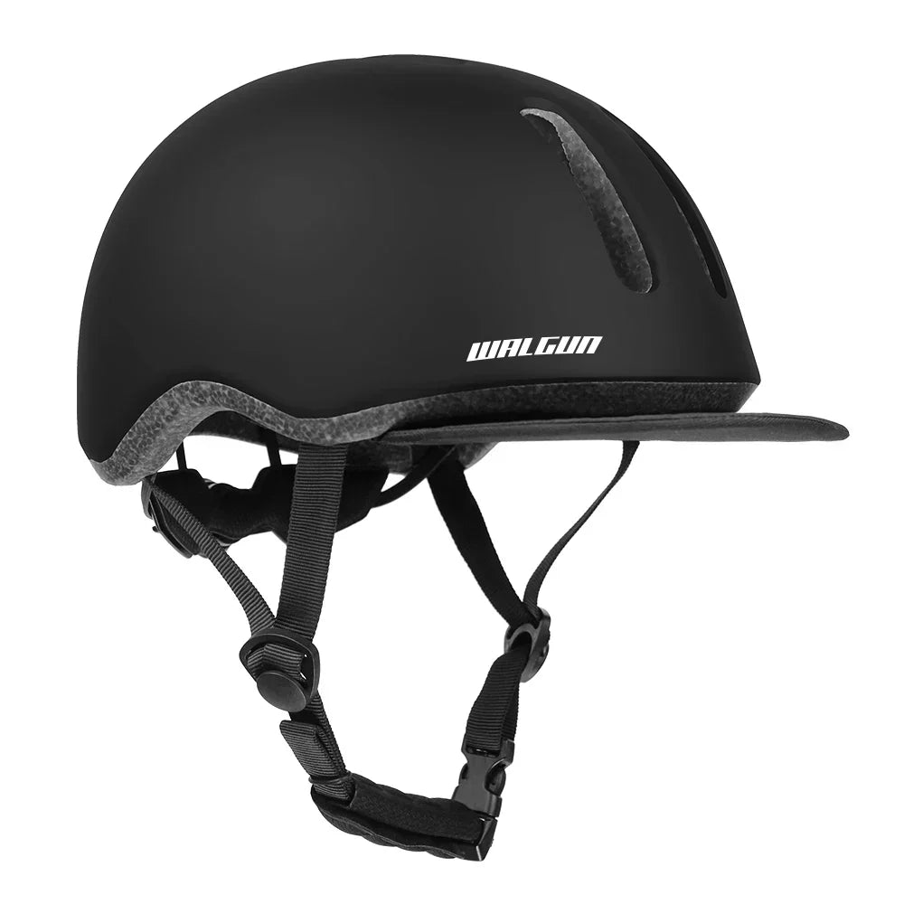 Urban Cycling Helmet Vintage-Style Safety Helmet Black LPO