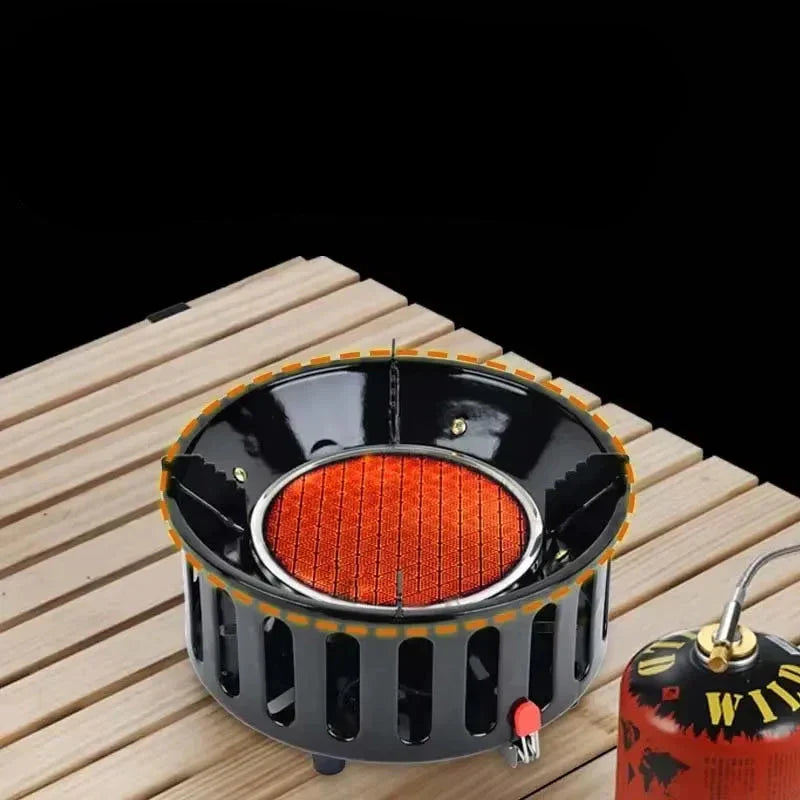 7-Core Camping Infrared Gas Stove Black LPO