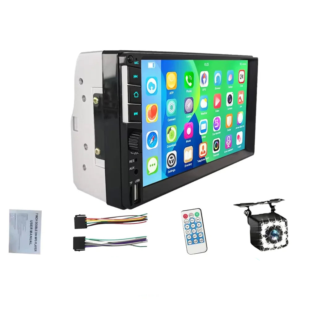 7 2DIN Touchscreen Car Stereo Black-0