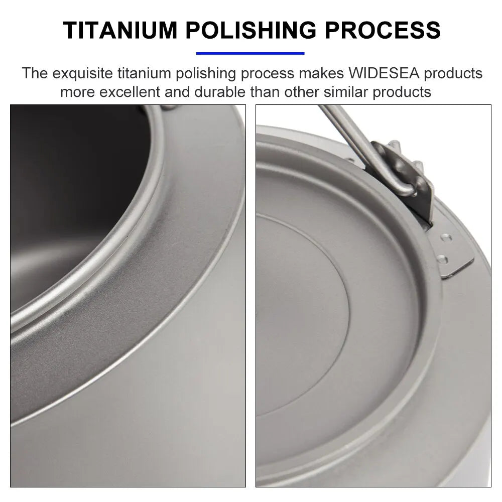 Ultralight Titanium Camping Kettle Outdoor Tea & Coffee Pot Grey OBA