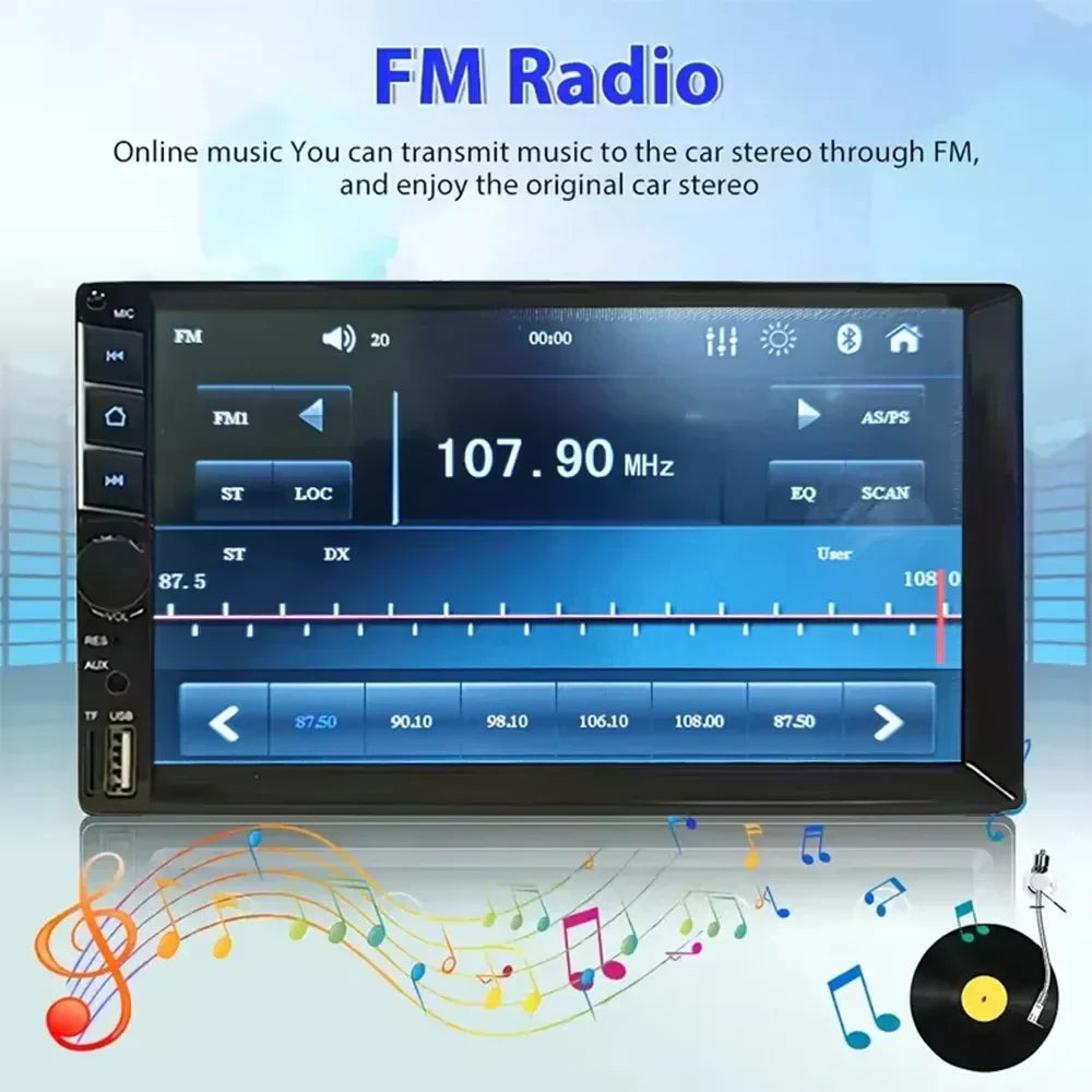 7 2DIN Touchscreen Car Stereo Black-4