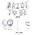 63-Piece Silver White Bride To Be Balloon Set: Bridal Bachelor Party Decorations CAN