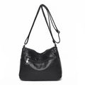 Women's Multi-Layer Leather Shoulder Crossbody Bag (Black)-0