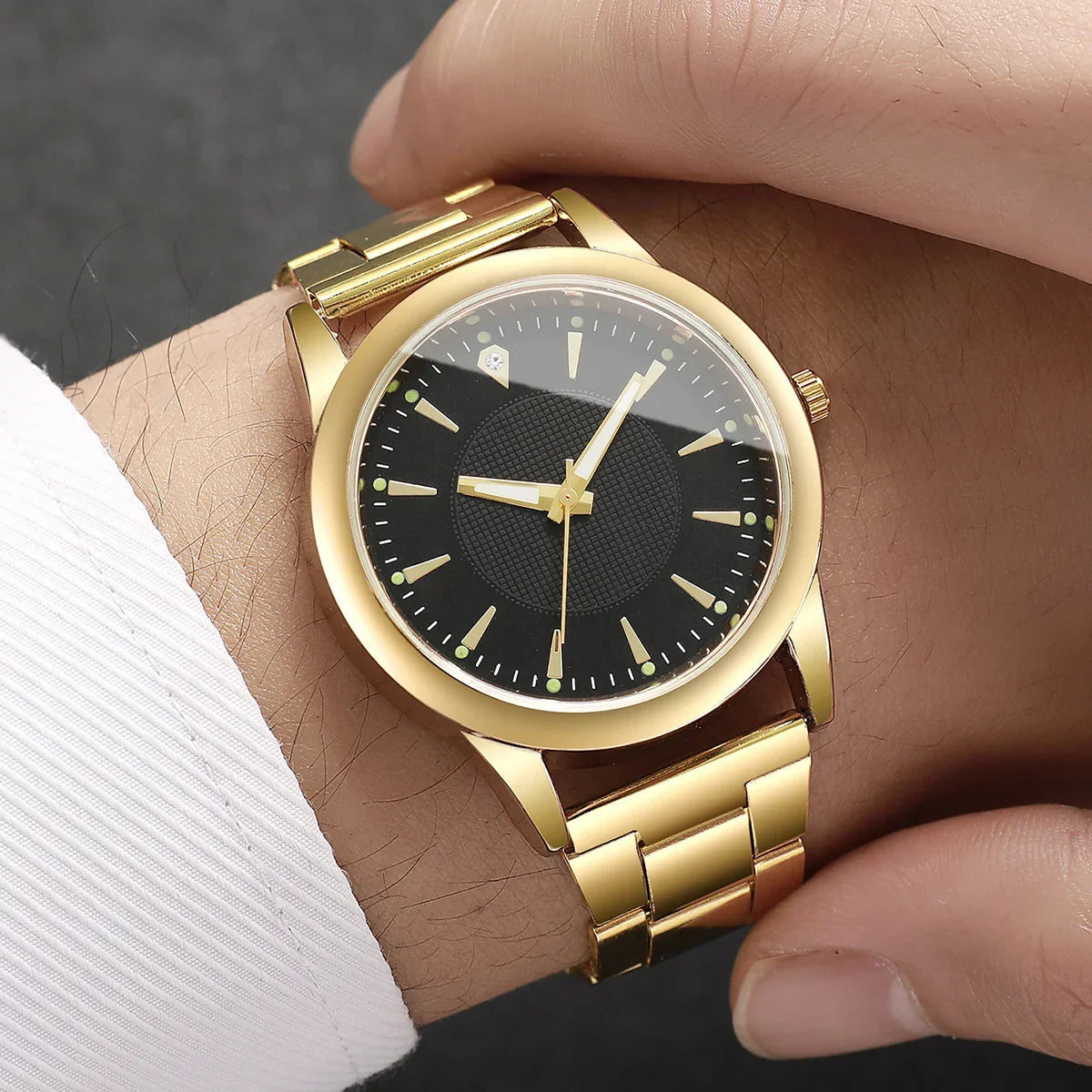 Couple Quartz Gold Watches Set OBA