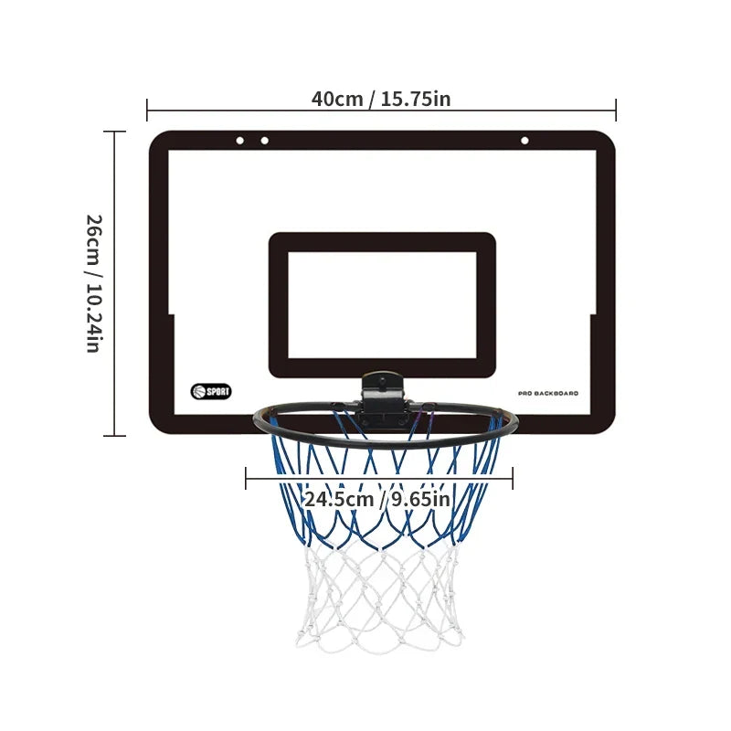 Kids Foldable Wall-Mounted Basketball Hoop Set – Indoor & Outdoor Basketball Stand with Ball LPO