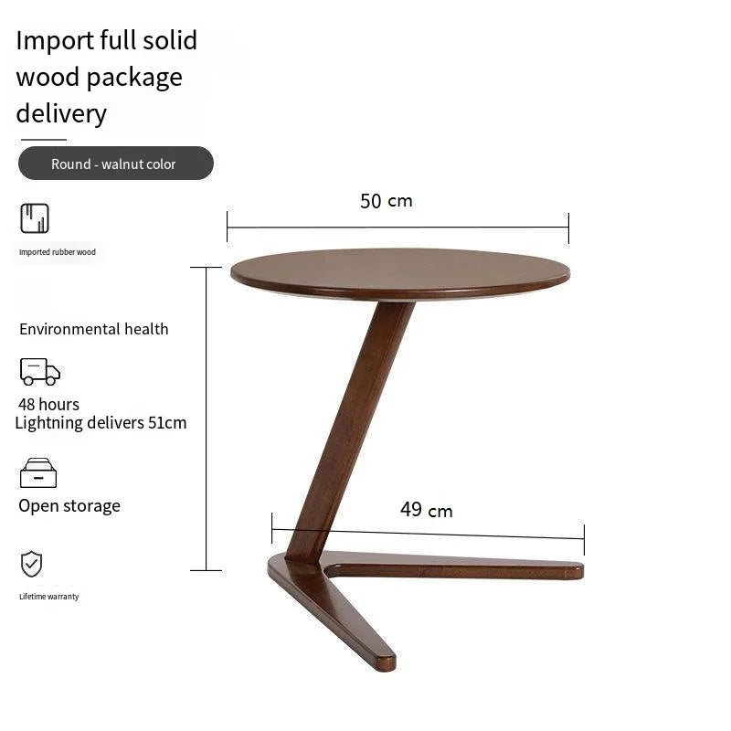 House Faction Solid Wood Edge Sofa Side Table - Walnut Finish CAN