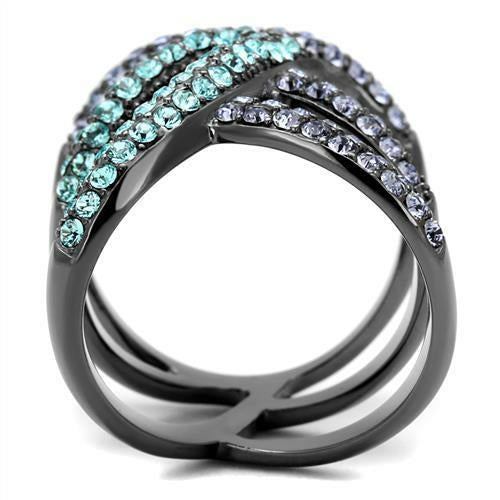 TK2766 - IP Light Black  (IP Gun) Stainless Steel Ring with Top Grade Jansha Store