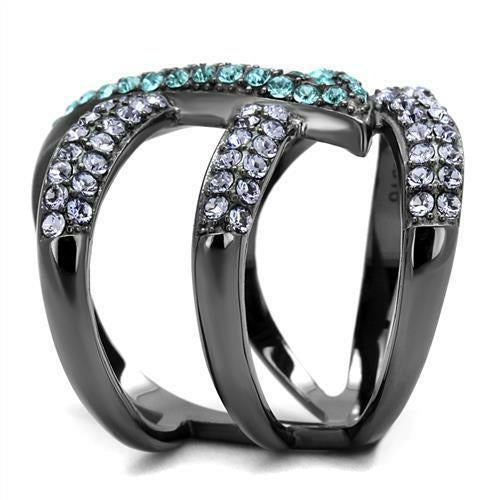 TK2766 - IP Light Black  (IP Gun) Stainless Steel Ring with Top Grade Jansha Store