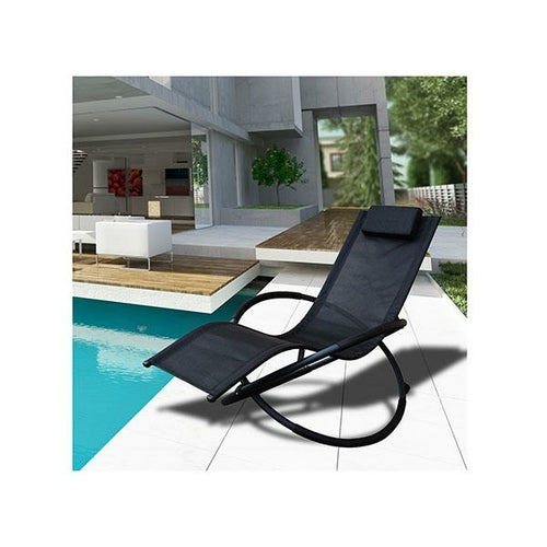 Zero Gravity Portable Foldable Rocking Chair Recliner Black Jansha Store