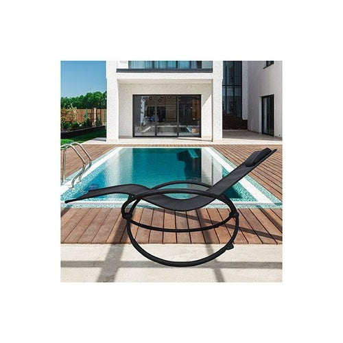 Zero Gravity Portable Foldable Rocking Chair Recliner Black Jansha Store