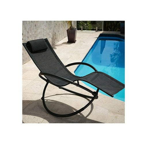 Zero Gravity Portable Foldable Rocking Chair Recliner Black Jansha Store