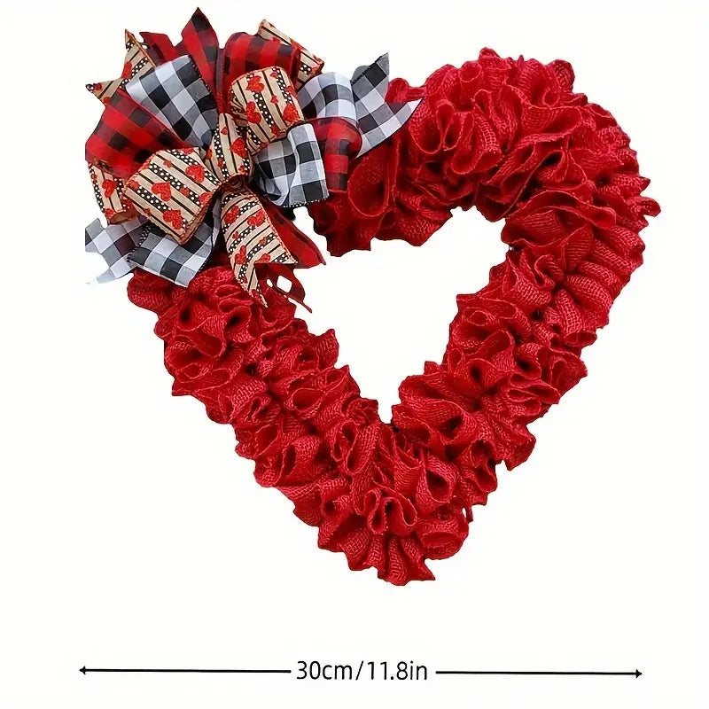Valentine's Day Wrinkled Hemp Rope Heart-shaped Wreath CAN