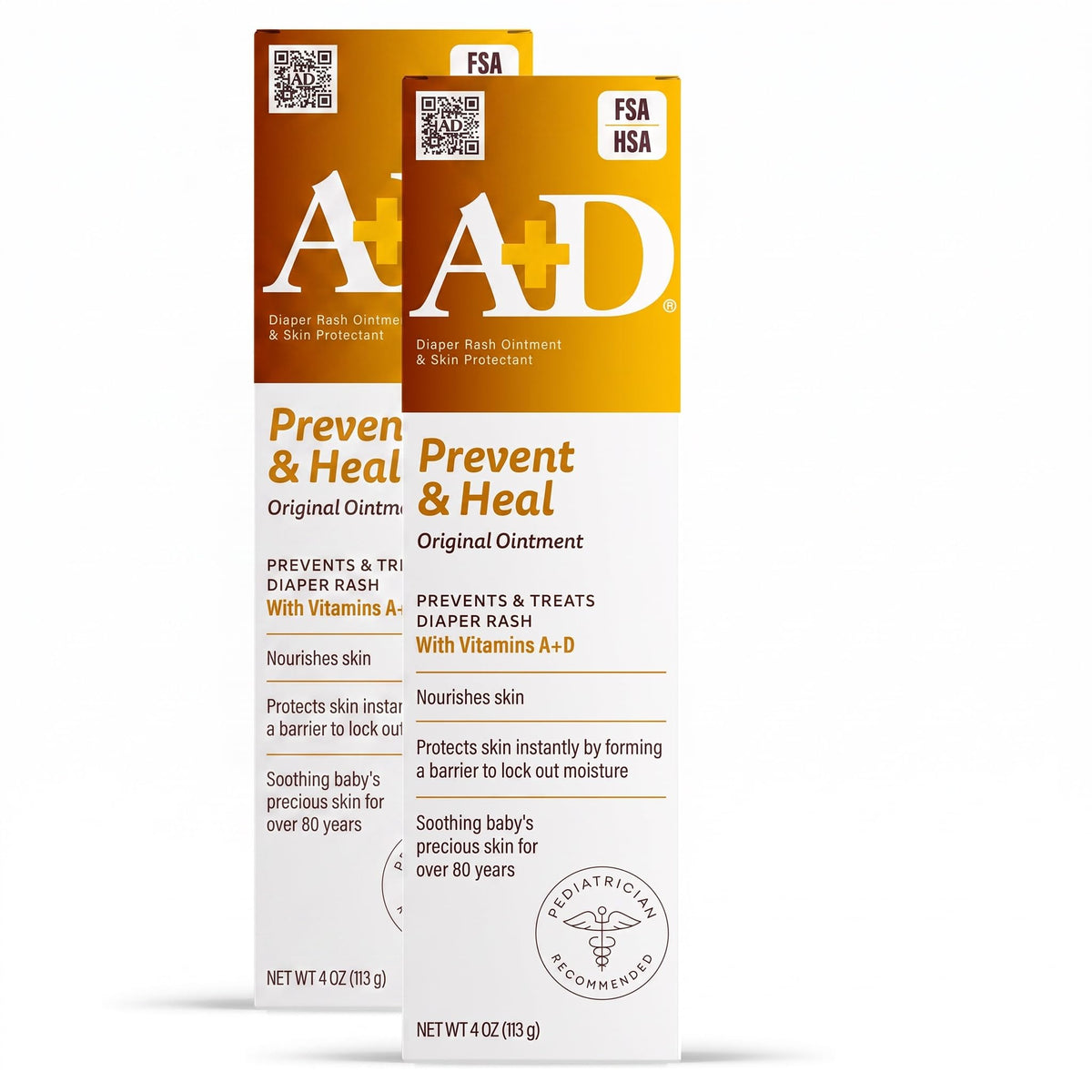 A+D Prevent + Heal Diaper Rash Ointment, With Vitamins A & D - 4 oz Tube - Jansha Store