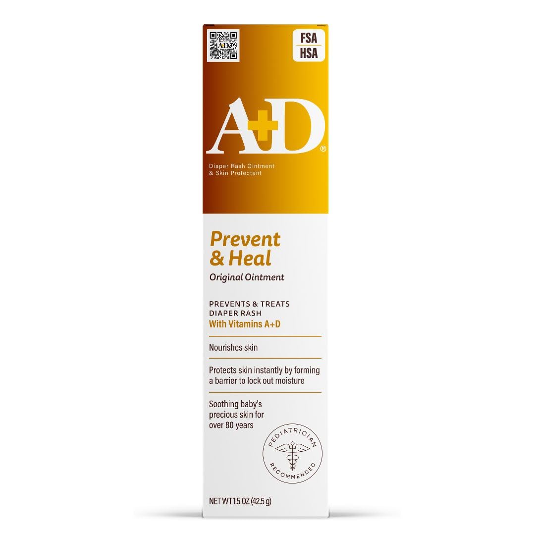 A+D Prevent + Heal Diaper Rash Ointment, With Vitamins A & D - 4 oz Tube - Jansha Store