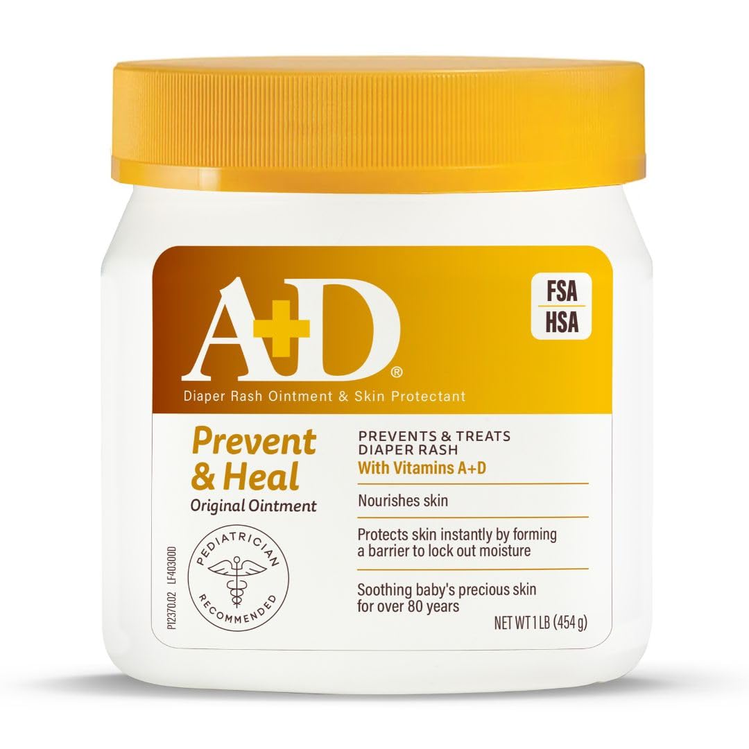 A+D Prevent + Heal Diaper Rash Ointment, With Vitamins A & D - 4 oz Tube - Jansha Store