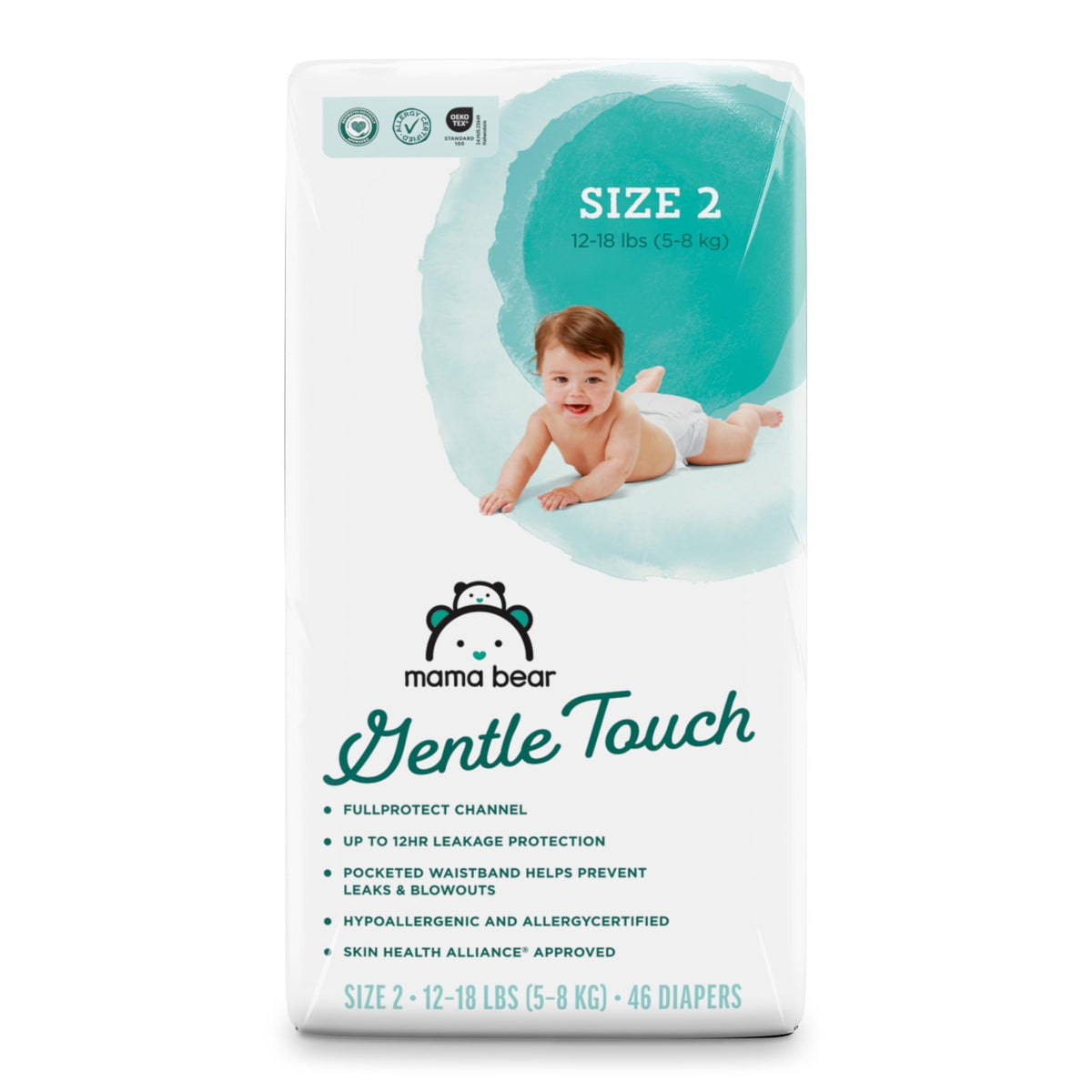 Amazon Brand - Mama Bear Gentle Touch Baby Diapers, Size 5, 27+ lb, Leak Protection, 12 Hours Protection, Wetness Indicator, Hypoallergenic, 132 Count (4 packs of 33) - Jansha Store