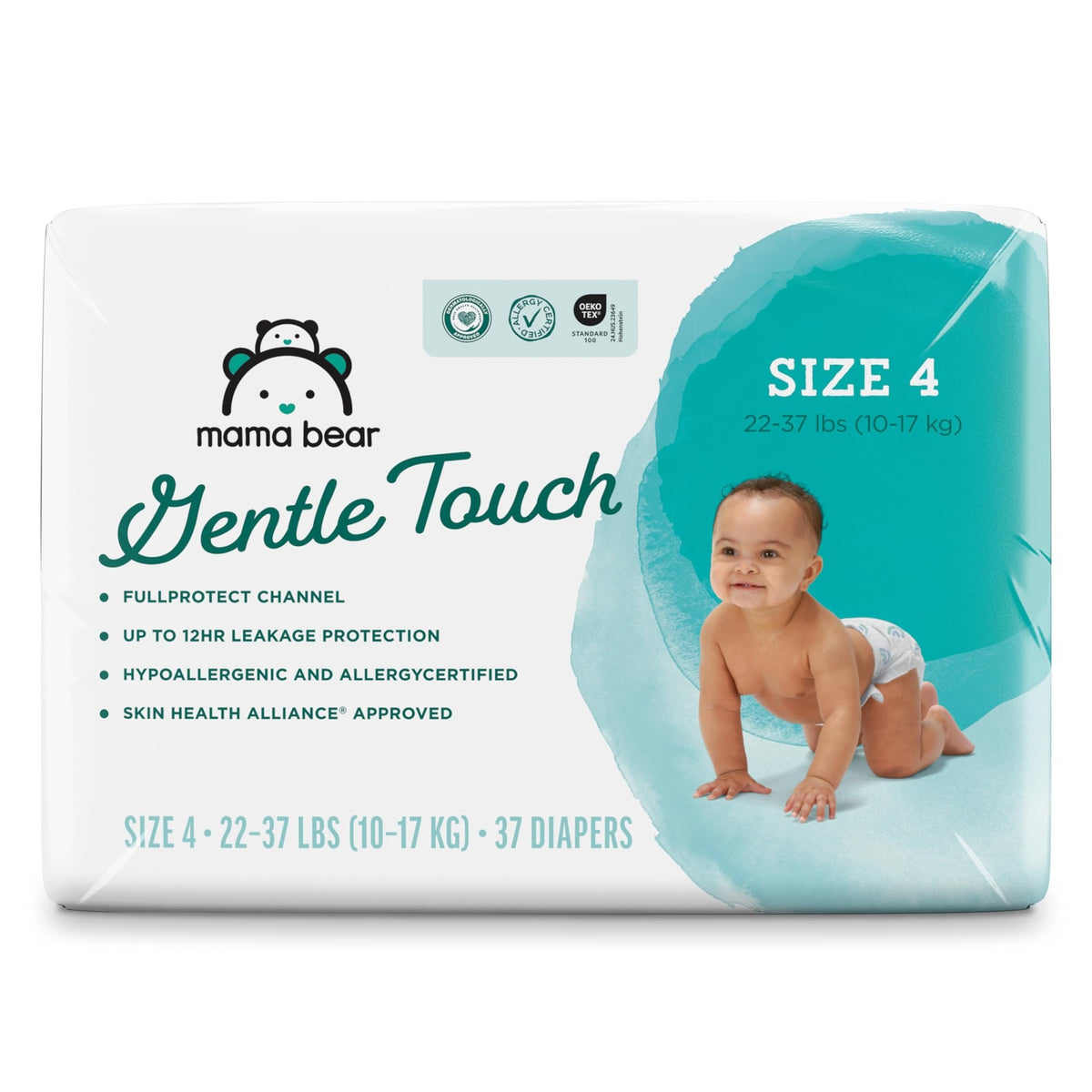 Amazon Brand - Mama Bear Gentle Touch Baby Diapers, Size 5, 27+ lb, Leak Protection, 12 Hours Protection, Wetness Indicator, Hypoallergenic, 132 Count (4 packs of 33) - Jansha Store