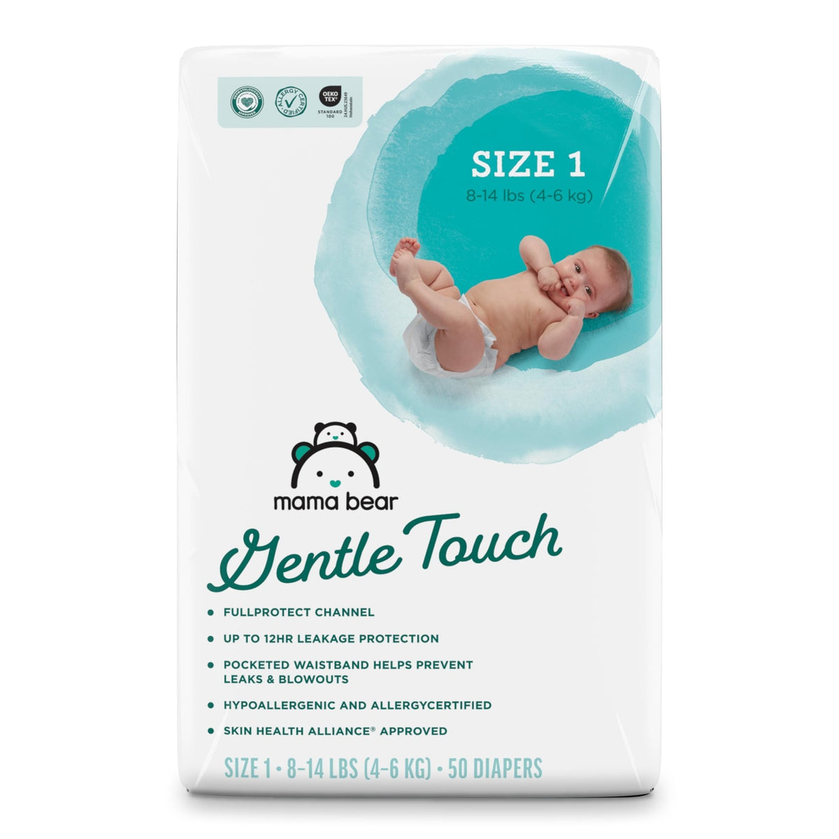 Amazon Brand - Mama Bear Gentle Touch Baby Diapers, Size 5, 27+ lb, Leak Protection, 12 Hours Protection, Wetness Indicator, Hypoallergenic, 132 Count (4 packs of 33) - Jansha Store