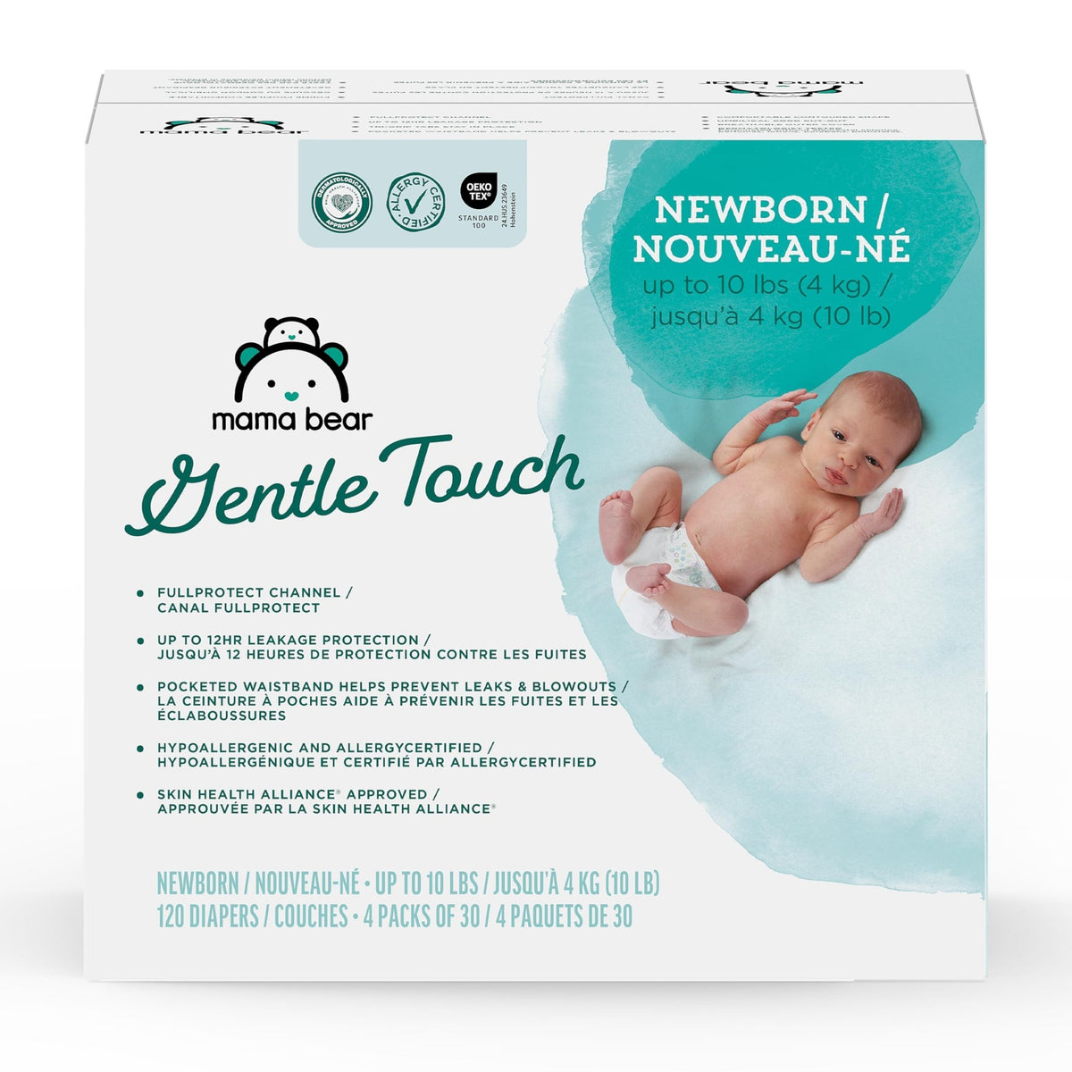 Amazon Brand - Mama Bear Gentle Touch Baby Diapers, Size 5, 27+ lb, Leak Protection, 12 Hours Protection, Wetness Indicator, Hypoallergenic, 132 Count (4 packs of 33) - Jansha Store