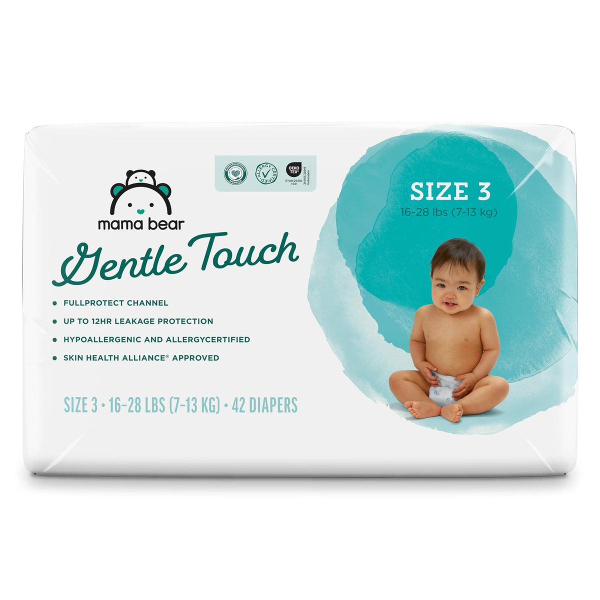 Amazon Brand - Mama Bear Gentle Touch Baby Diapers, Size 5, 27+ lb, Leak Protection, 12 Hours Protection, Wetness Indicator, Hypoallergenic, 132 Count (4 packs of 33) - Jansha Store