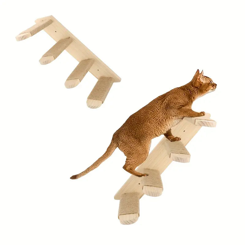 Paws & Play: Elevated Wooden Cat Climbing Shelf CAN