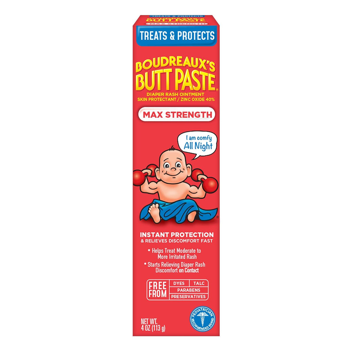 Boudreaux’s Butt Paste Maximum Strength Diaper Rash Cream, 4 Oz - Jansha Store
