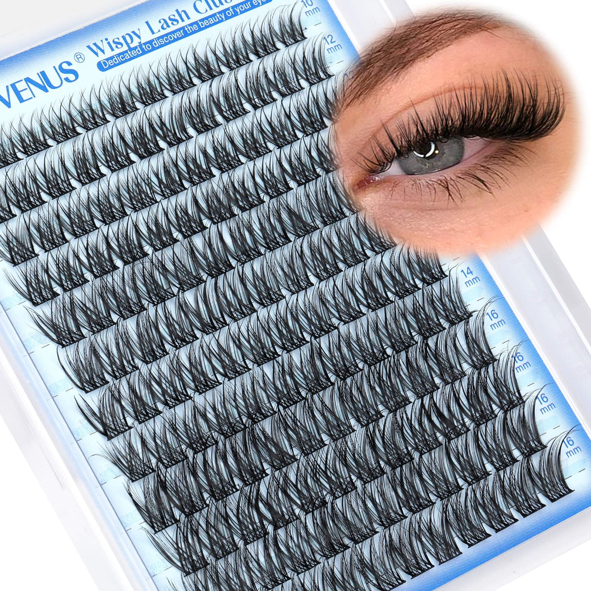 Brown Lash Clusters Natural For Soft Glam 300Pcs Wispy Lashes Cluster Eyelash Cluster Extensions C Curve Individual Lashes DIY Lash Extension Waterproof & Long - Lasting (10-16mm) - Jansha Store