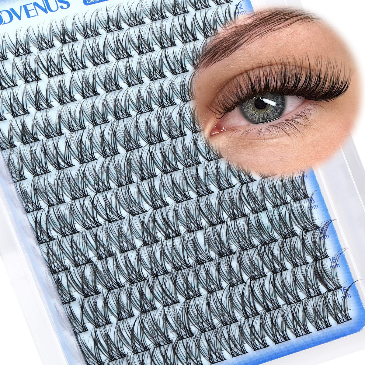 Brown Lash Clusters Natural For Soft Glam 300Pcs Wispy Lashes Cluster Eyelash Cluster Extensions C Curve Individual Lashes DIY Lash Extension Waterproof & Long - Lasting (10-16mm) - Jansha Store