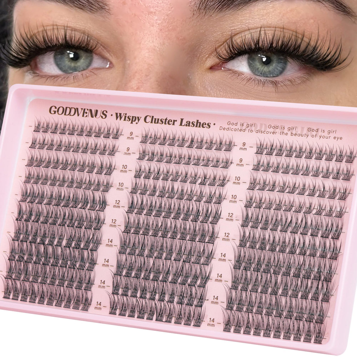 Brown Lash Clusters Natural For Soft Glam 300Pcs Wispy Lashes Cluster Eyelash Cluster Extensions C Curve Individual Lashes DIY Lash Extension Waterproof & Long - Lasting (10-16mm) - Jansha Store